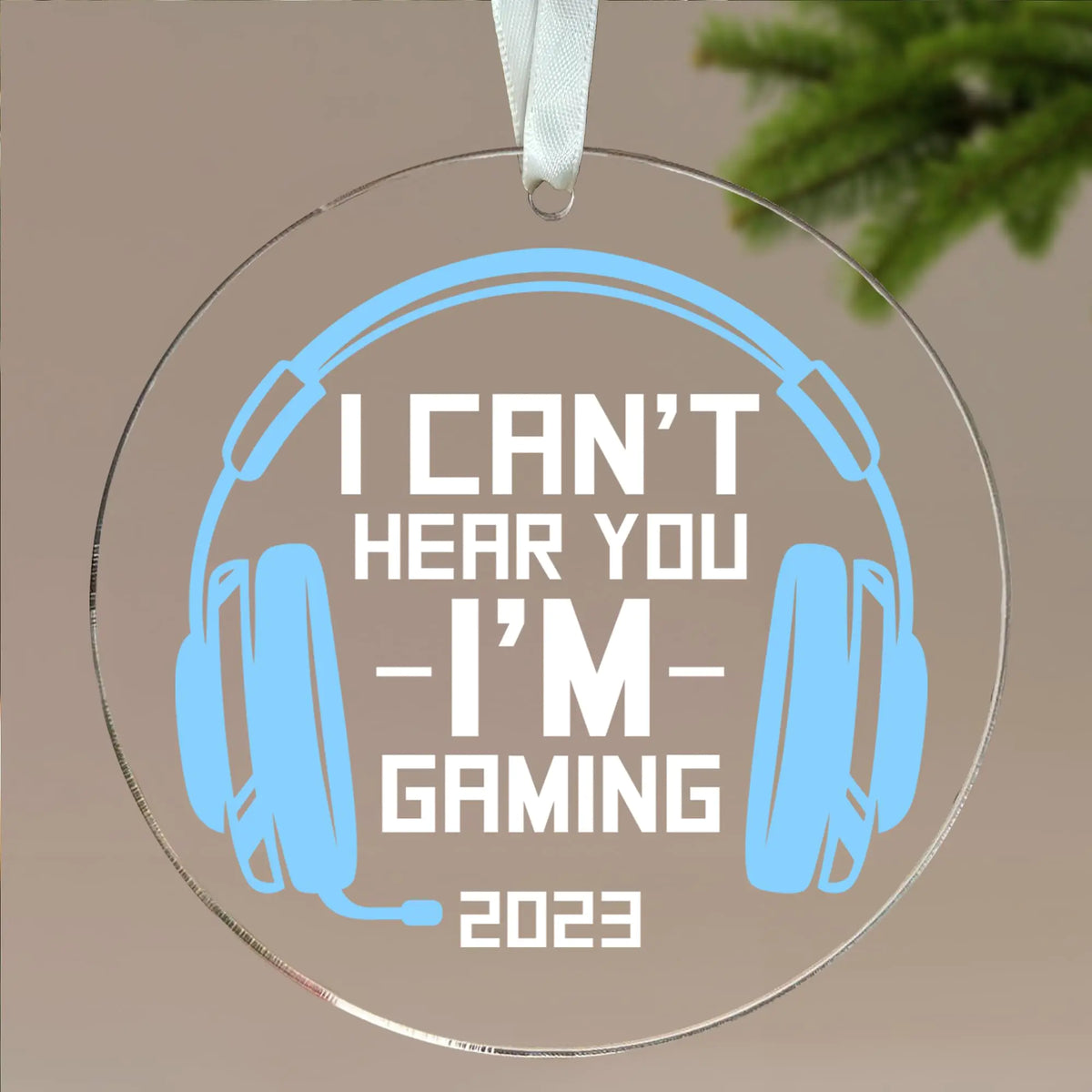 Acrylic gaming ornament for Christmas tree, perfect for video game fans