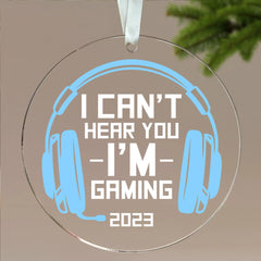 Acrylic gaming ornament for Christmas tree, perfect for video game fans