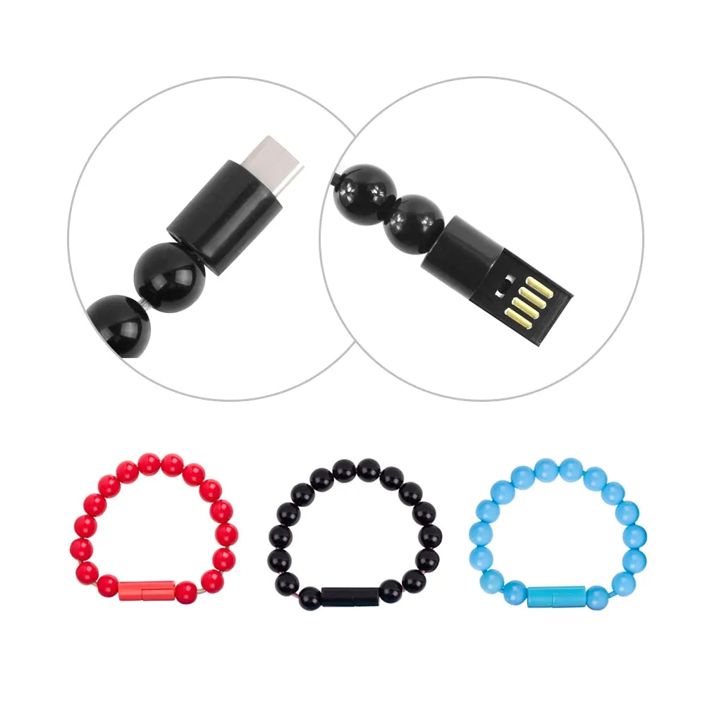 Wearable USB Charging Bracelet Beads