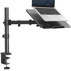 HUANUO Laptop Desk Mount Laptop Mount for 17-inch Notebooks or 15”-32” Monitors Laptop Arm with Ventilated Tray Fully Adjustable Arm with Tilt Swivel & Rotation Holds up to 22 lbs