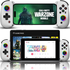 Joso wireless gaming controller with RGB joystick, vibration, and 6-axis gyro for mobile and console gaming