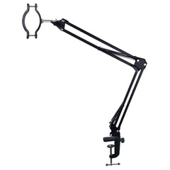 Microscope Articulated Arm Stand Ring Light Set 64 LED Ring Light C Mount Lens Holder 26mm-52mm Adjustable Clamp HDMI USB Camera Lens Electronic Soldering Repairing Stand (Microscope Stand)
