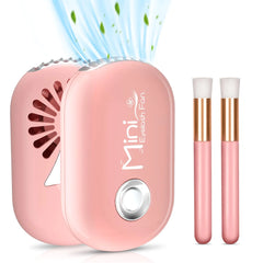 Buqikma Lash Fan Eyelash Fan with 2PCS Brushes Mini USB 3 Speeds Type C Rechargable Fan Dryer for Eyelash Extension Pink