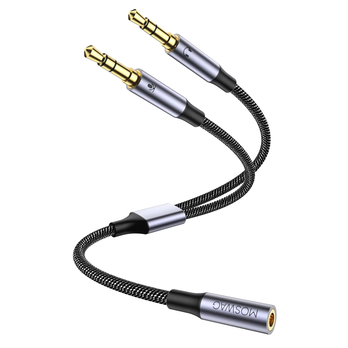 MOSWAG Headset and Microphone Splitter Cable for Computer