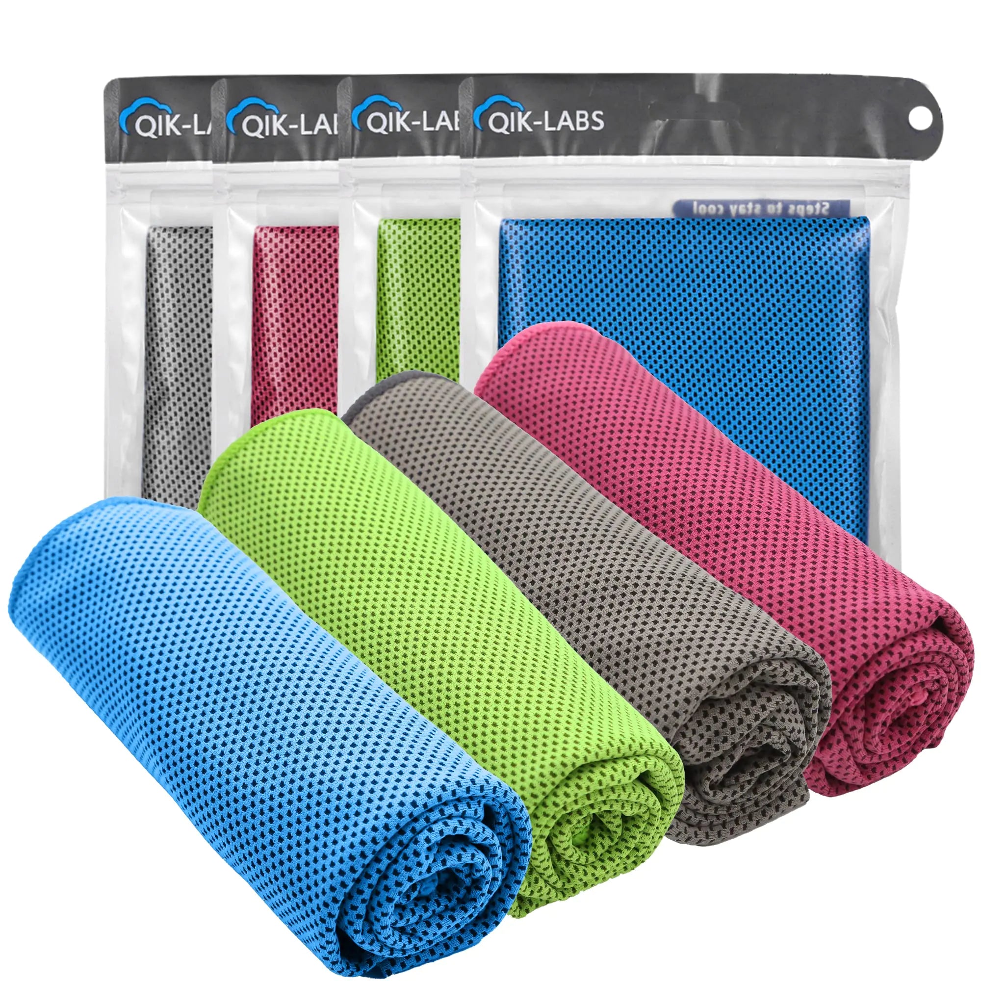 QIK Cooling Towels for Neck and Face Neck Cooling Towel for Hot Weather Cooling Towels for Athletes Neck Cooling Towel Cool Towels for Neck Cooling Rags for Neck Cold Towel Cooling Rags 4Pack 40"x12"