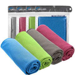 QIK Cooling Towels for Neck and Face Neck Cooling Towel for Hot Weather Cooling Towels for Athletes Neck Cooling Towel Cool Towels for Neck Cooling Rags for Neck Cold Towel Cooling Rags 4Pack 40"x12"