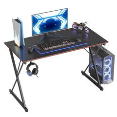 BANTI 47-inch gaming desk with headphone hook, black