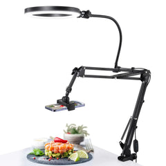 Enhanced TH03 Phone Stand with Ring Light: Overhead Mount for Content Creators