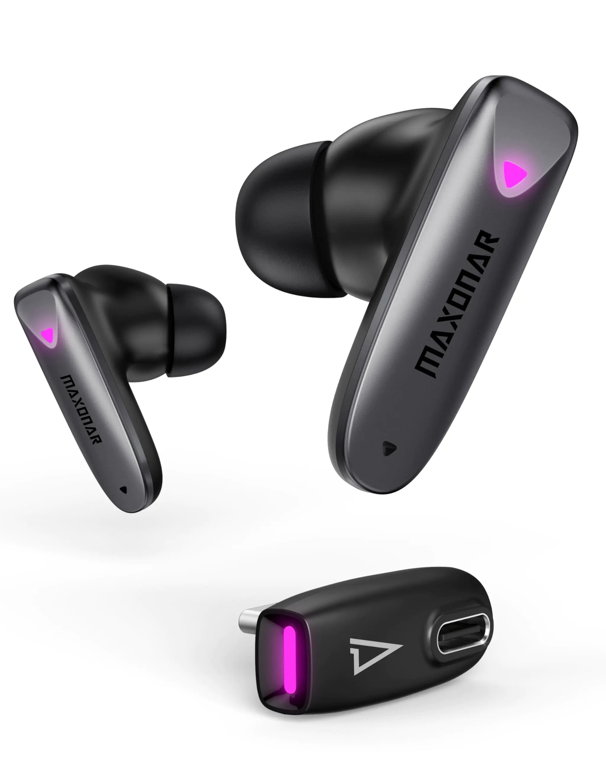 Maxonar wireless gaming earbuds with 25ms latency, dual connection, and Hi-Fi sound for PS5, Switch, and Steam Deck